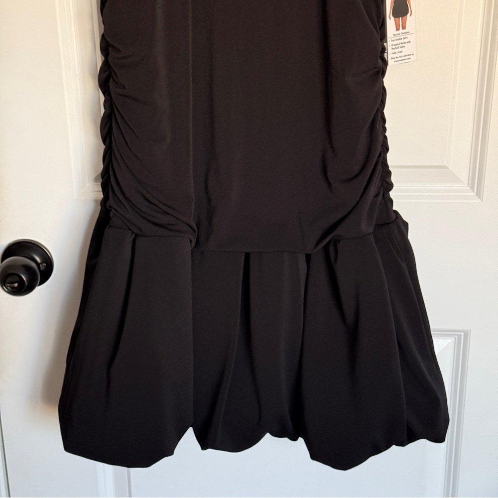 Madden NYC Women's Black Mock Neck Bubble Dress Size L - Picture 4 of 8